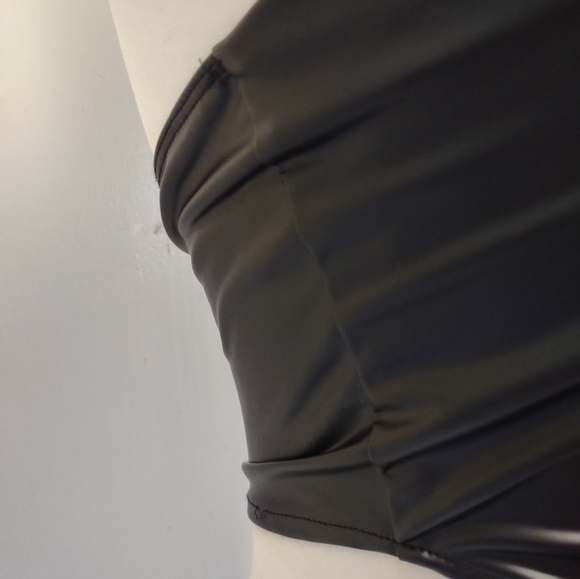 Corset Black Faux Leather Size S - Picture 3 of 8